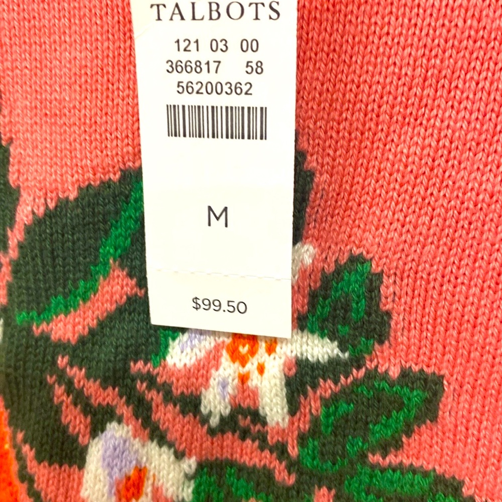 Talbots Pink Floral Women's Sweater